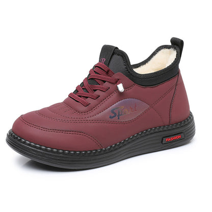 💥👟【35-41】Nuevas botas de invierno de terciopelo y con suela antideslizante para mamás, botas de algodón cálidas, modernas y versátiles, botas de nieve con suela blanda