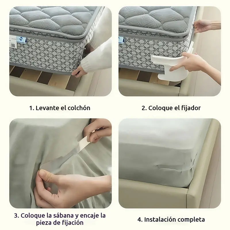 [4piezas]🧵🏠Sujetadores Invisibles para Sábanas – Sin Agujas, Antideslizantes y Fáciles de Usar