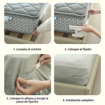 [4piezas]🧵🏠Sujetadores Invisibles para Sábanas – Sin Agujas, Antideslizantes y Fáciles de Usar