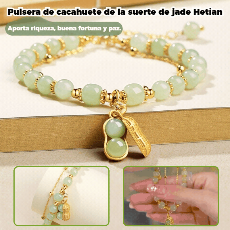 🔥【Compre 1 y obtenga 1 gratis】Una pulsera de jade Hetian de doble capa, que simboliza la buena fortuna y la prosperidad.
