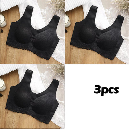 💖👙【M-4XL】🌹🛒【Set od 3 komada】2026. Novi poboljšani udoban čipkani grudnjak u velikim veličinama. (Bešavne, oblikujuće, s antiskliznim naramenicama)