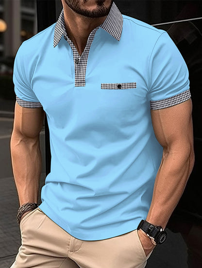 Akcija 💥👔【S-3XL】Moška poletna polo majica, pisani gumbi, mehka, udobna in zračna