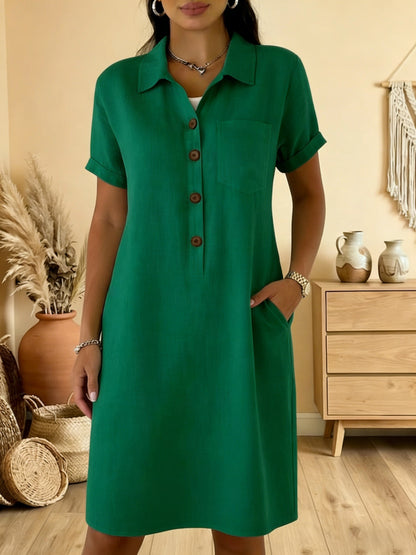 ⏳ Oferta por tiempo limitado! ⏰🍋 【S-3XL】Vestido de algodón para mujer con bolsillos