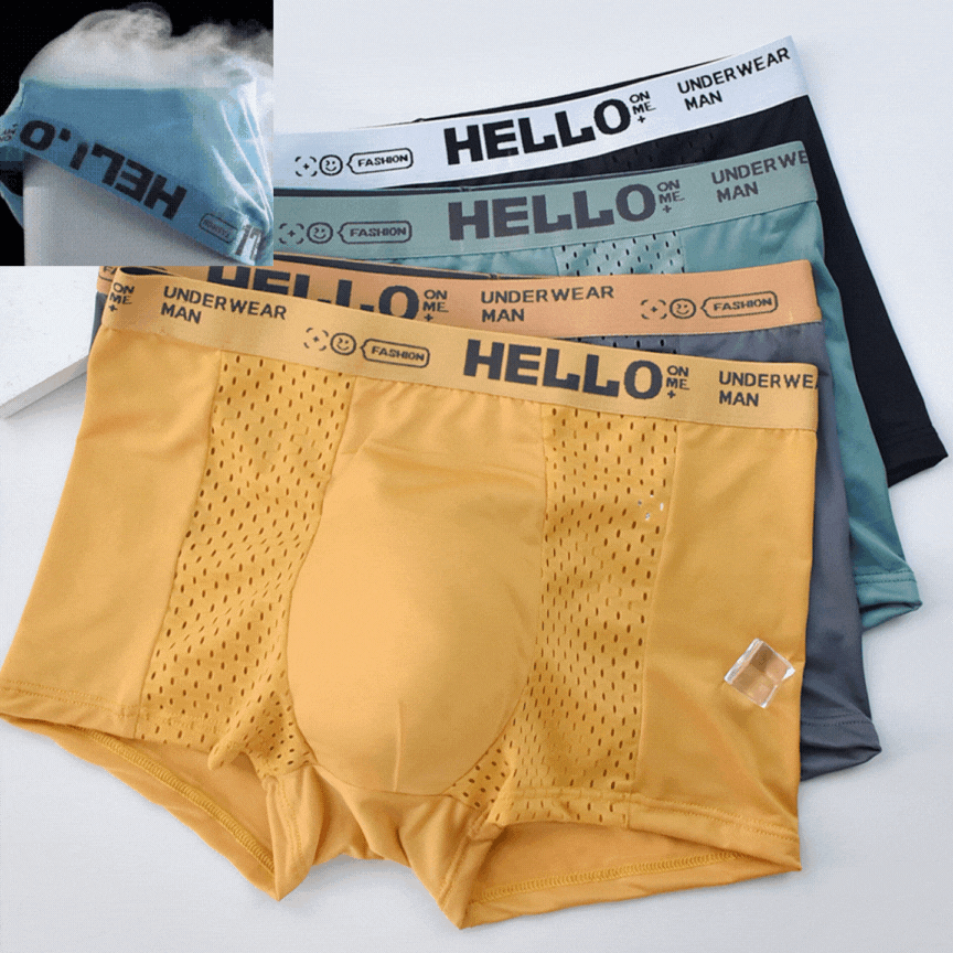 【6 piezas】 Bóxer de seda de hielo para hombre con malla transpirable-4315579