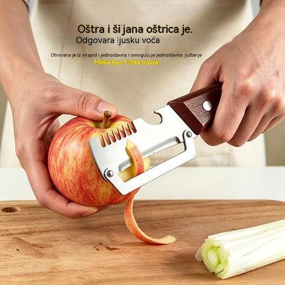 🔥Kupite 1, dobite 1 gratis (2 kosa)🧅🔪 Večnamenski kuhinjski lupilec 3 v 1: Lupi, seklja zelenjavo, reže meso in odpira steklenice! 🔥