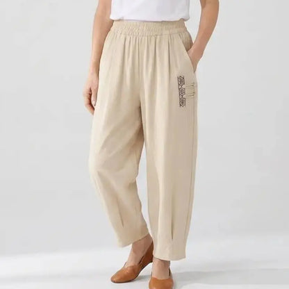 🔥【M–4XL】 👖 Lahke in zračne poletne hlače iz bombaža in lana - moderne ležerne hlače do gležnjev
