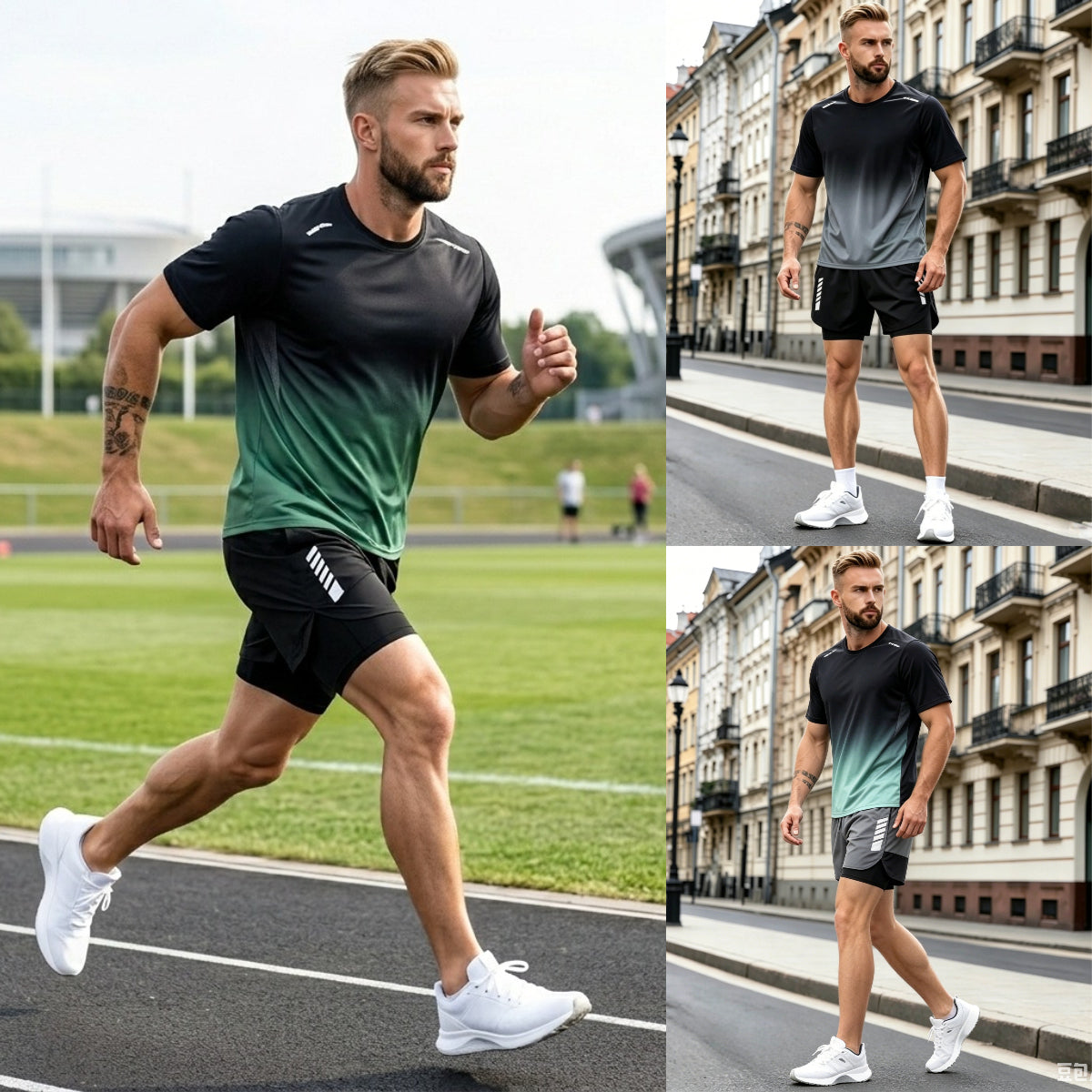 [S-5XL] Nyári futószett - Ice Silk gyorsan száradó rövid ujjú és rövidnadrág