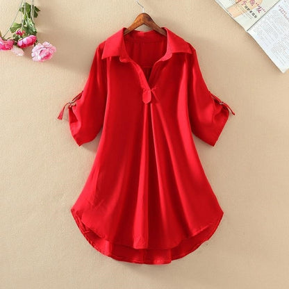 😍【Kupte 1 a dostanete 1 zdarma】【M-4XL】2026 dámská velká volná košile jednobarevná