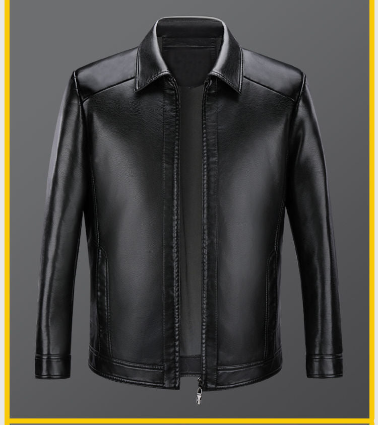 【M-3XL】Nova jesensko/zimska debela usnjena jakna, podložena s flisom, v očetovem slogu