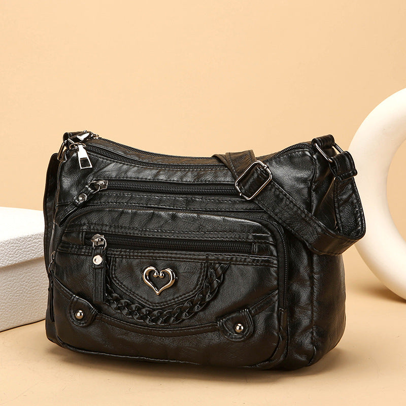 💐50 % POPUST! 🎁Ženska mehka torba čez telo iz umetnega materiala – več žepov za popolno organizacijo 👜🔑