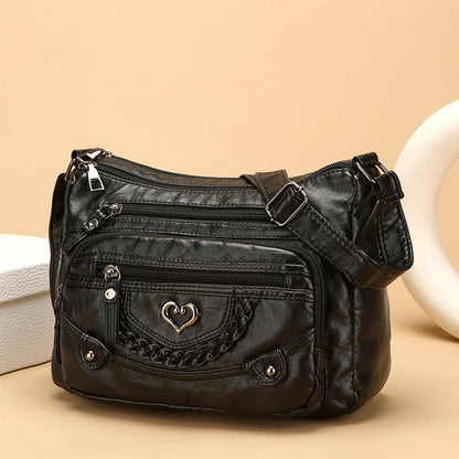 💐50 % POPUST! 🎁Ženska mehka torba čez telo iz umetnega materiala – več žepov za popolno organizacijo 👜🔑