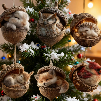 🔥【Kupite 6, dobite 6 brezplačno】🐿️🦉Okrasek za božično drevo – gozdna žival