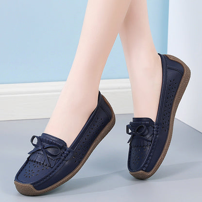 🌼【35-44】Zapatos de cuero de verano para mujer, zapatos con punta abierta y borlas transpirables
