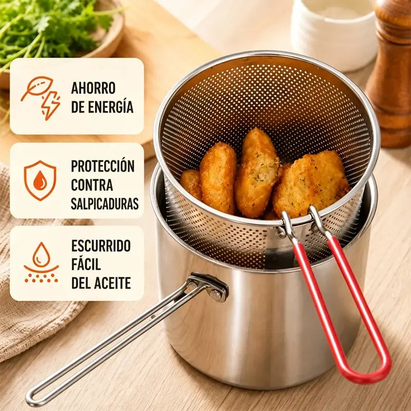 🔥 ¡ÚLTIMO DÍA! -50% | Freidora Multifuncional 304 | Cocina Fácil, Rápida y Sin Complicaciones 🍳