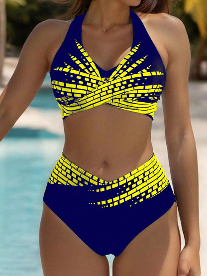 👙【Sleva 50 % 💥】【L–5XL】👉 Dvoudílné bikiny pro ženy ve větších velikostech ✅ Vysoký pas ✅ Vysoká elasticita-Z 4239862