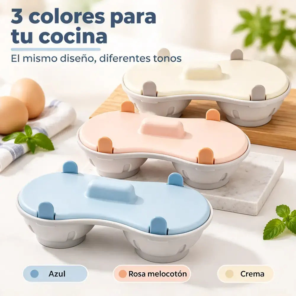 🥚✨ Cocedor de Huevos para Microondas, Vaporera Rápida y Práctica con Tapa, Recipiente de Cocina sin BPA para Huevos Duros, Escalfados y Revueltos en Minutos 🍳
