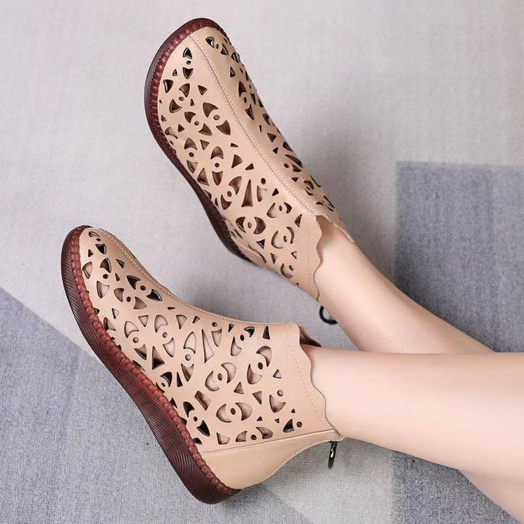 💞【Velikosti 35-42】Nové dámské sandály z pravé kůže s kulatou špičkou 4260155