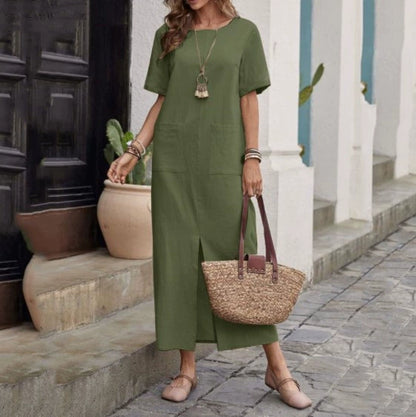 👗💖💖【S-5XL】2026 Új Női Pamutvászon Ruha — Laza Fazon