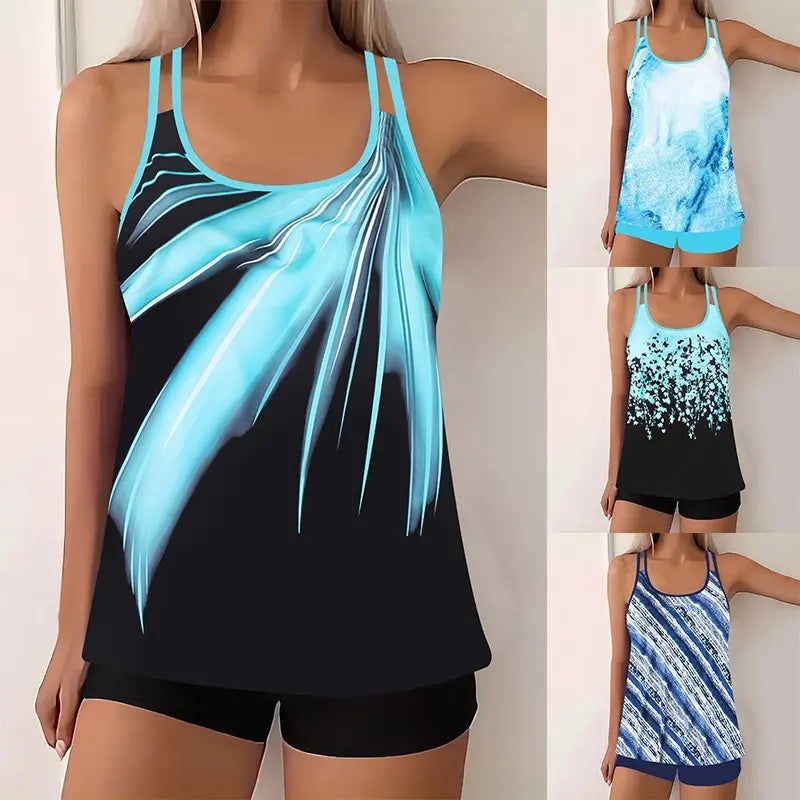 🏖️Poslední den s 50% slevou!【S–5XL】Nová módní sada plavek s potiskem, rychleschnoucí materiál